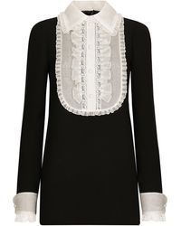 Dolce & Gabbana - Kurzes Kleid aus Wollkrepp - Lyst