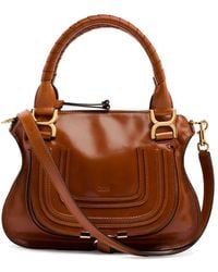 Chloé - Petit Sac Double Porté Marcie En Cuir Brillant - Lyst