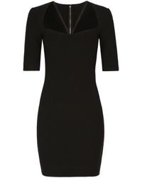 Dolce & Gabbana - Short Jersey Dress - Lyst
