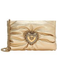 Dolce & Gabbana - Small Foiled Calfskin Devotion Soft Bag - Lyst