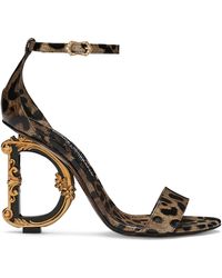 Dolce & Gabbana - Baroque-Sandalen aus poliertem Kalbsleder - Lyst
