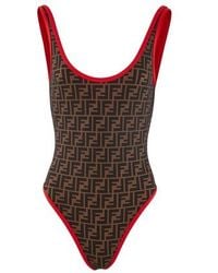 Fendi Maillot de bain rama swimsuit - Marron