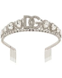 Dolce & Gabbana - Diadem With Crystal Embellishment And Dg Logo - Lyst
