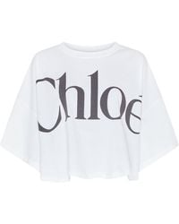 Chloé - Cropped-Top Aus Baumwoll-Jersey - Lyst