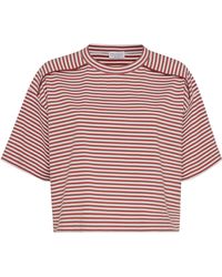 Brunello Cucinelli - T-shirt en jersey rayé - Lyst