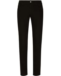 Dolce & Gabbana - Stretch-Jeans Skinny aus schwarzem Washed-Denim - Lyst