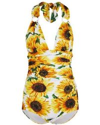 Dolce & Gabbana Sunflower - Badeanzug - Gelb