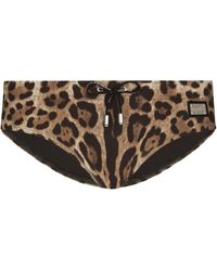 Dolce & Gabbana - Badeslip mit Leopardenprint - Lyst