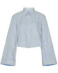 Victoria Beckham - Buttoned Sleeve Cropped Shirt - Lyst