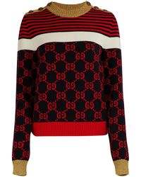 Gucci GG Striped Sweater - Red