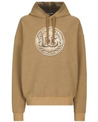 Dolce & Gabbana - Reverse Jersey Hoodie With Hood And Coin Print - Lyst