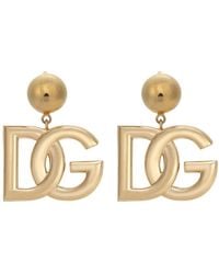 Dolce & Gabbana - Clip-On Earrings With Dg Logo - Lyst