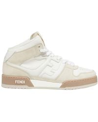 Fendi - Match Suede & Leather High-top Sneakers - Lyst
