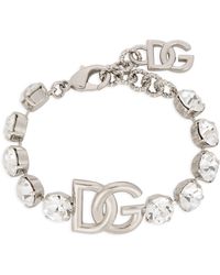 Dolce & Gabbana - Bracelet avec strass et logo DG - Lyst