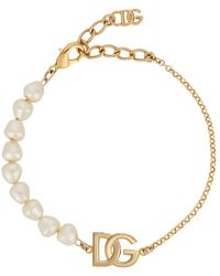 Dolce & Gabbana - Logo Pearl Bracelet - Lyst