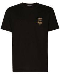 Dolce & Gabbana - Cotton T-Shirt With Embroidery - Lyst
