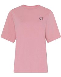 Maison Kitsuné - Short-Sleeved T-Shirt With Bold Fox Head Logo - Lyst