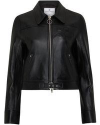 Courreges - Iconic Zipped Leather Jacket - Lyst