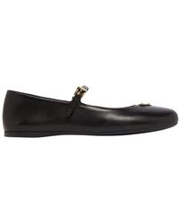 Prada - Leather Ballet Flats With Strap - Lyst