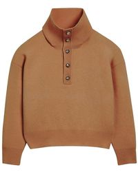 Ami Paris - Buttoned High-Neck Sweater - Lyst