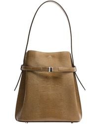 TOTEME - Belted Lizard Embossed Bucket Bag - Lyst