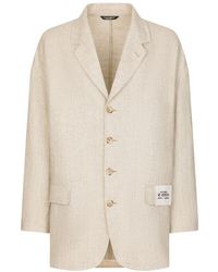 Dolce & Gabbana - Oversize Single-Breasted Linen And Viscose Jacket - Lyst