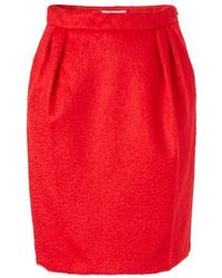 Max Mara Turchia Mohair Blend Skirt - Red