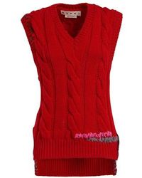 La DoubleJ Mini Gilet in Black_orange Red Womens Clothing Jumpers and knitwear Sleeveless jumpers 