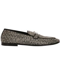 Dolce & Gabbana - Jacquard Slippers With Logo Tag - Lyst