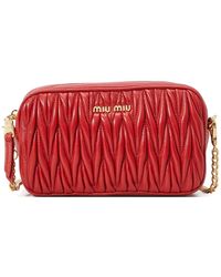 Miu Miu Quilted Cross-body Bag - Red