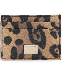 Dolce & Gabbana - Porte-cartes en crespo à imprimé léopard avec plaquette à logo - Lyst