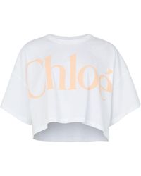 Chloé - T-Shirt Mit Logodruck Aus Baumwolle - Lyst
