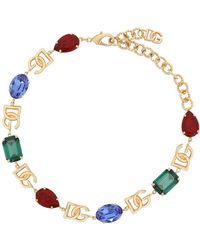Dolce & Gabbana - Choker With Logo And Crystals - Lyst
