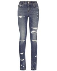 Dolce & Gabbana - Girly Jeans With Ripped Details - Lyst
