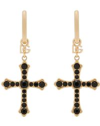 Dolce & Gabbana - Creole Earrings With Crosses - Lyst