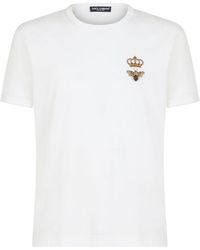 Dolce & Gabbana - Cotton T-Shirt With Embroidery - Lyst