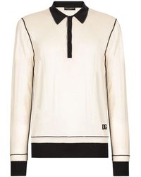 Dolce & Gabbana - Long-sleeved Silk Polo-shirt - Lyst