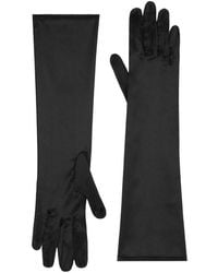Dolce & Gabbana - Short Gloves In Stretch Silk Satin - Lyst