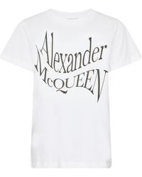 Alexander McQueen - Kurzarm-T-Shirt mit Logo - Lyst