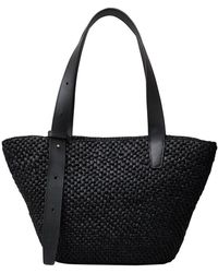 LIE STUDIO - Kleine Raffia-Tasche Bianca - Lyst