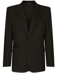 Dolce & Gabbana - Pinstripe Stretch Wool Sicilia-fit Jacket - Lyst