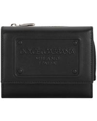 Dolce & Gabbana - Calfskin Wallet With Raised Logo - Lyst