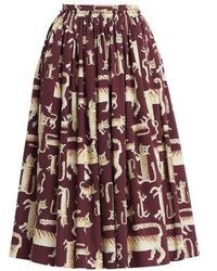 Marni Naif Tiger Print Midi Skirt - Multicolor