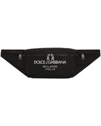 Dolce & Gabbana - Nylon Belt Bag With Rubberized Logo - Lyst