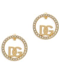 Dolce & Gabbana - Créoles avec logo DG - Lyst