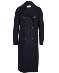 Harris Wharf London Manteau Military en laine pressée - Bleu