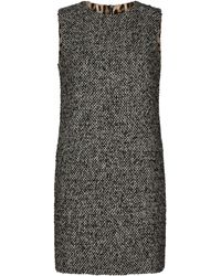 Dolce & Gabbana - Kurzes Tweedkleid in A-Linie mit Pfeffer-und-Salz-Muster - Lyst