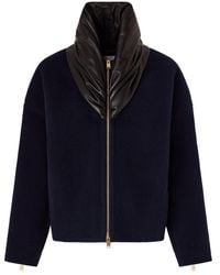 DARKPARK - Leather, Wool And Cashmere Anya Bomber Jacket With A Fold-Down Collar - Lyst
