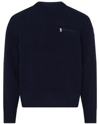 Moncler - Wool-Cashmere Waffle Knit Sweater - Lyst