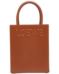 Loewe - A5 Logo-embossed Leather Tote - Lyst